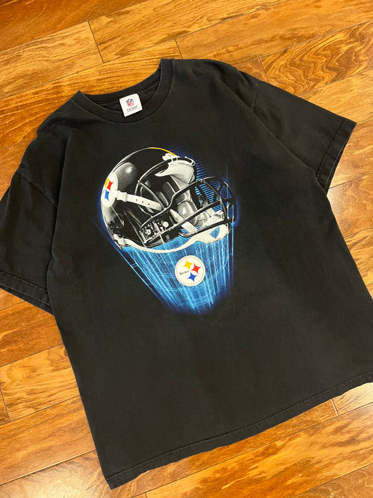 00s Pittsburgh Steelers Helmet Tee (XL)