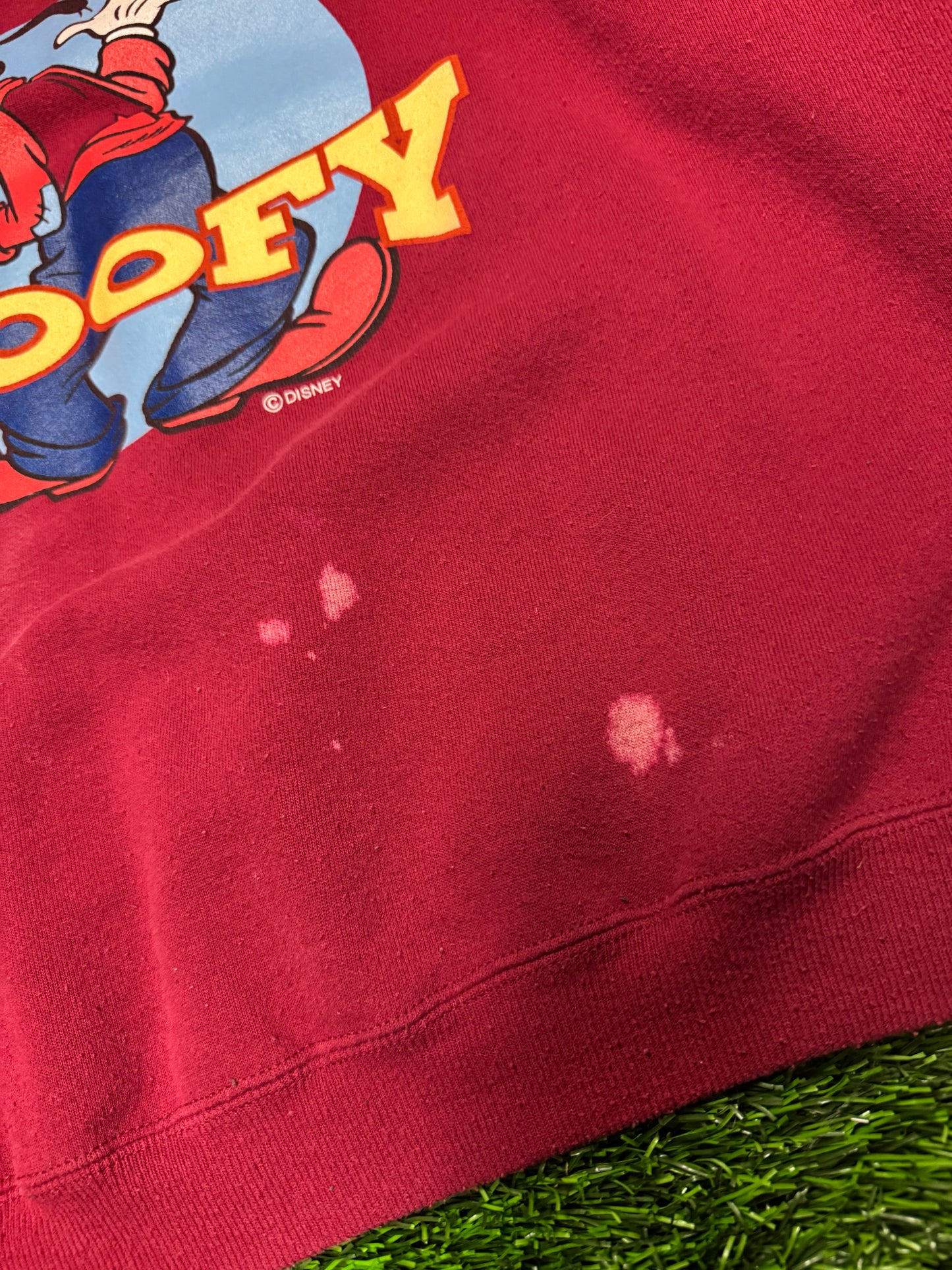 90s Disney Goofy Character Bleach Spot Crewneck (XL)