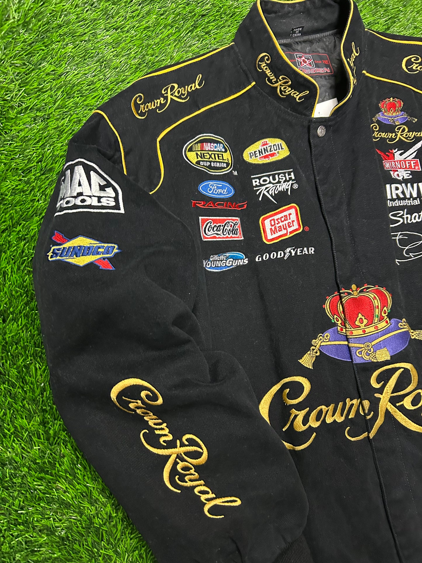 90s Crown Royal Vintage Nascar Jeff Hamilton Racing Jacket (XL)