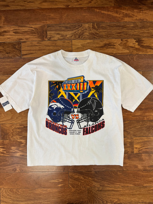 1999 Broncos v Falcons Super Bowl Cropped Tee (XL)