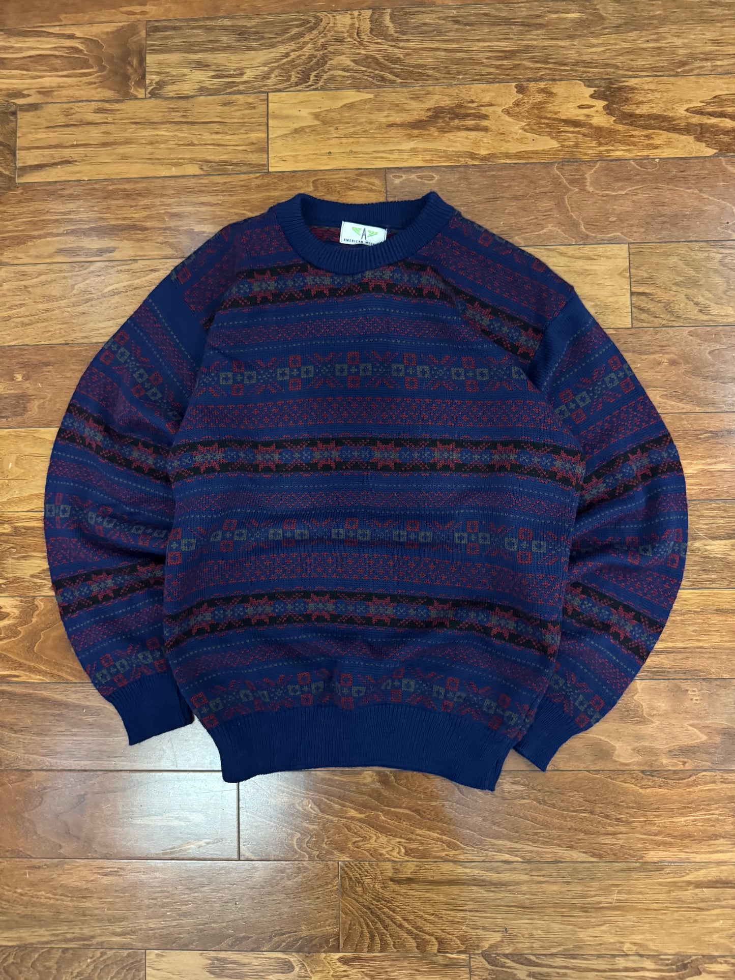 90s American Weekend Geometric Sweater (M)
