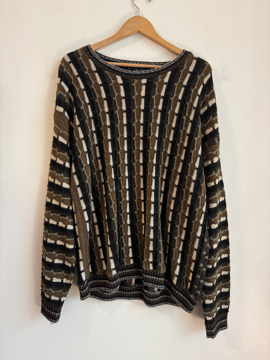 90s Protege 3D Knit Brown Sweater (L)