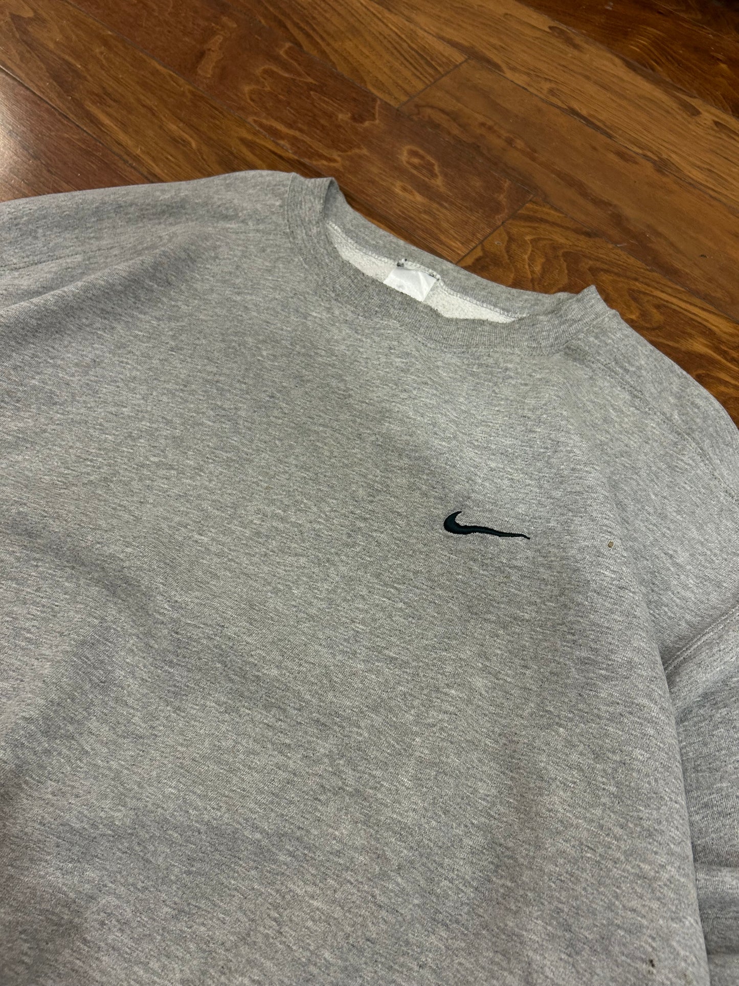 90s Nike Essential Gray Big Swoosh Crewneck (XL)