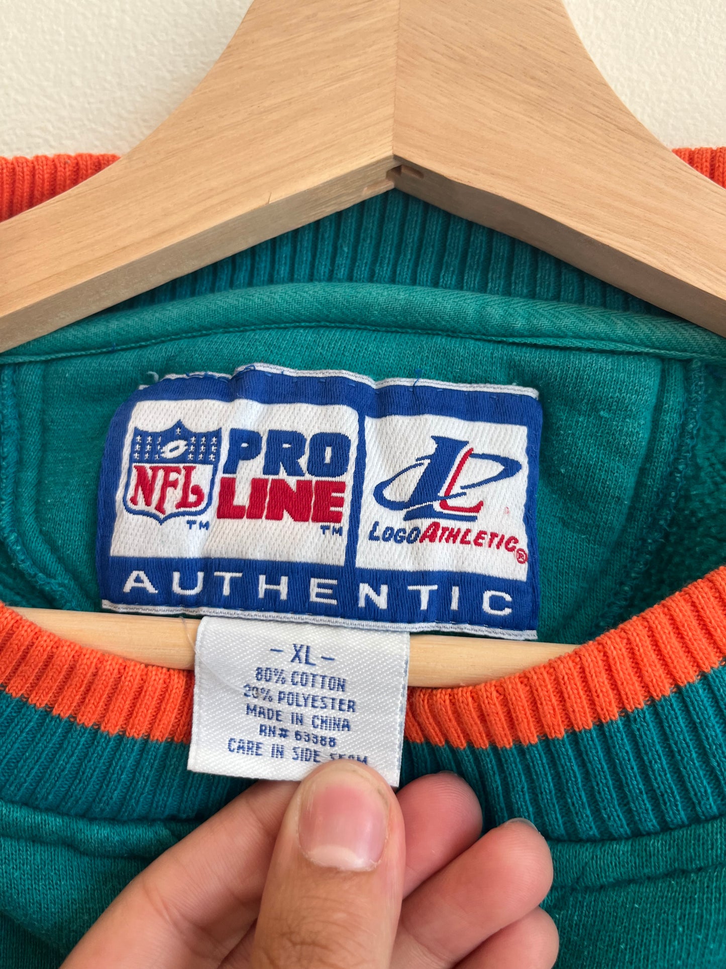 90s Miami Dolphins Logo Athletic Embroidered Crewneck (XL)