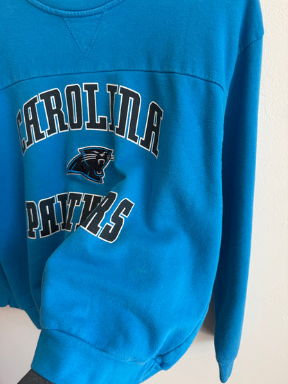 00s Carolina Panthers Blue Spell Out Crewneck (Youth XL)