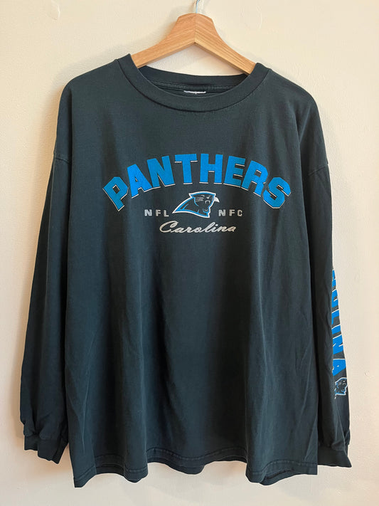 00s Carolina Panthers Black NFL NFC Long Sleeve Shirt (XL)