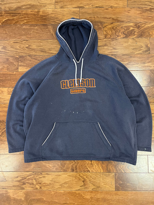 00s Clemson Red Oak Paint Stained Hoodie (L)