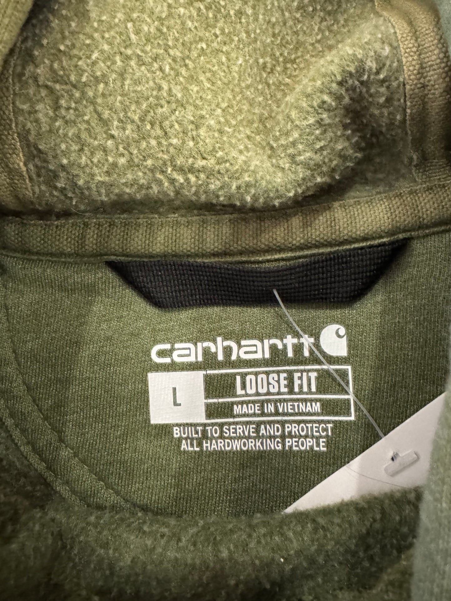 00s Carhartt Faded Green Essential Hoodie (L)