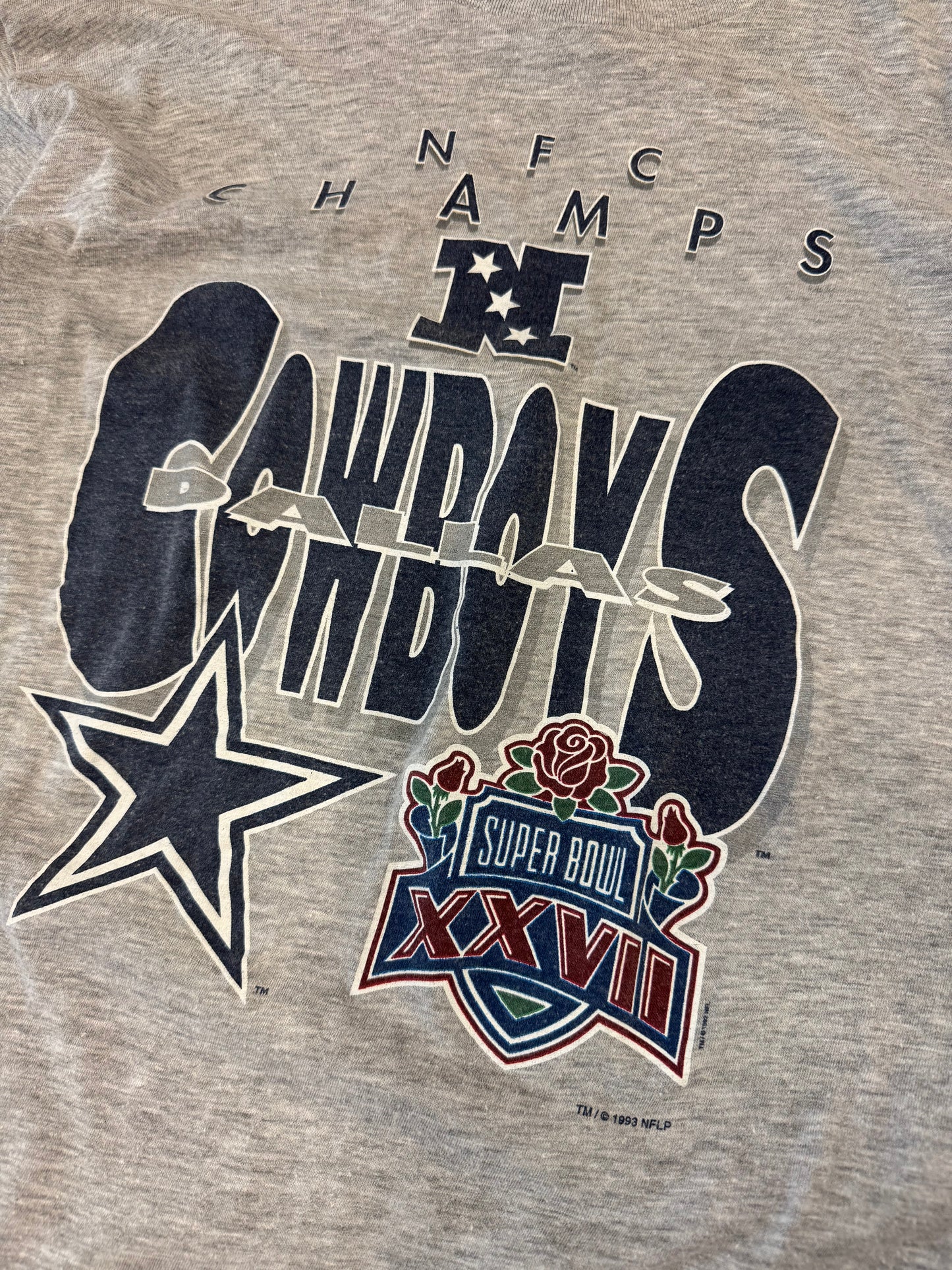 1993 Dallas Cowboys NFC Champs Vintage NFL Tee (L)