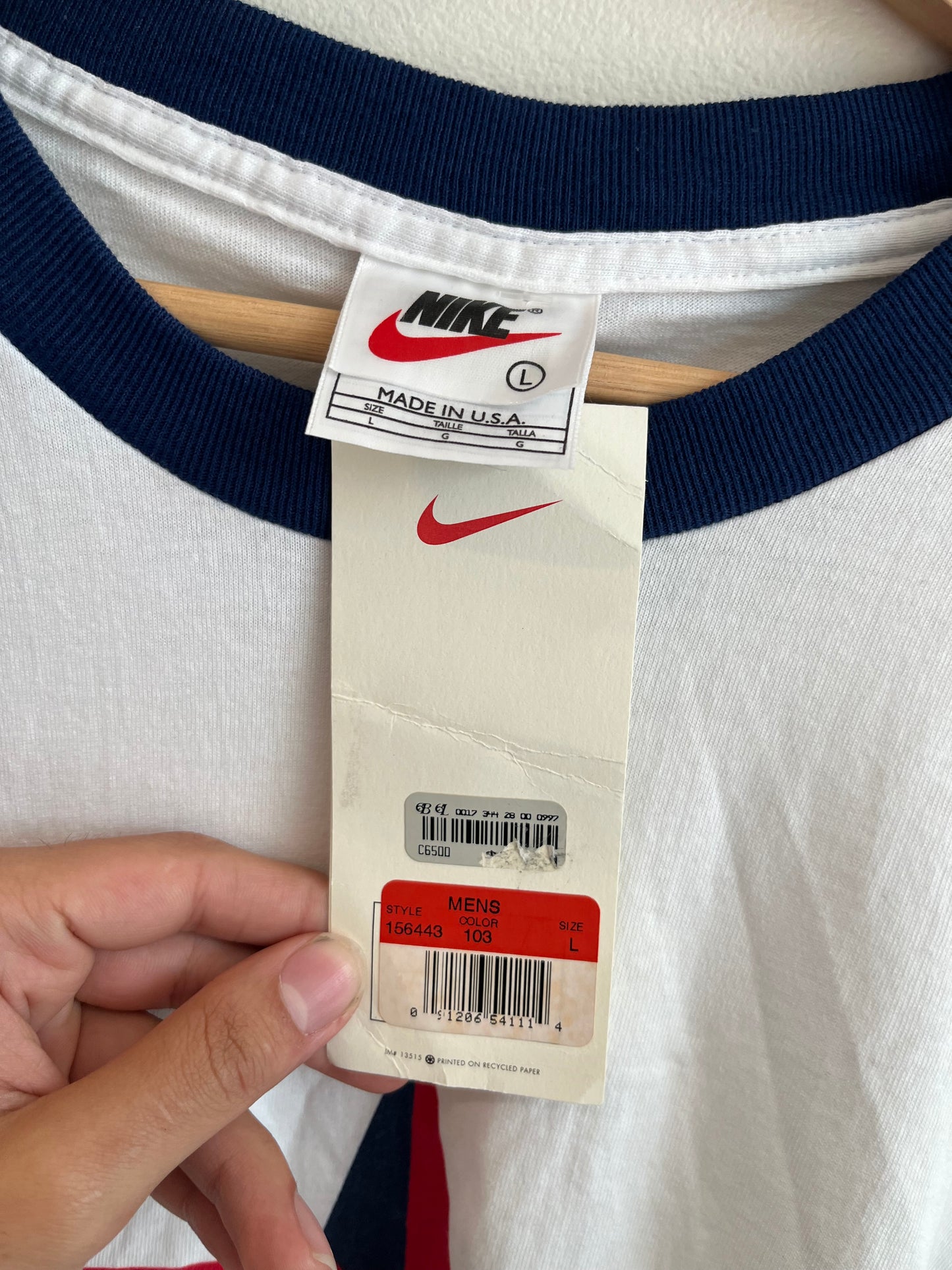 90s USA Soccer Nike Deadstock Ringer Tee (L)