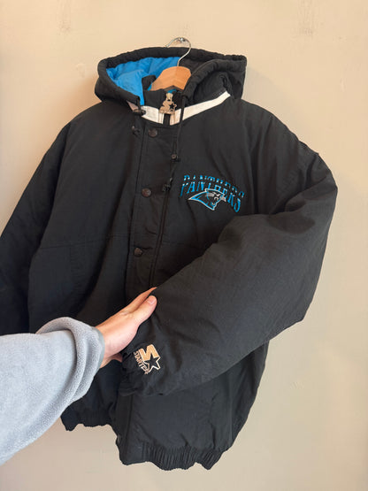 90s Carolina Panthers Black Starter Puffier Jacket (M)