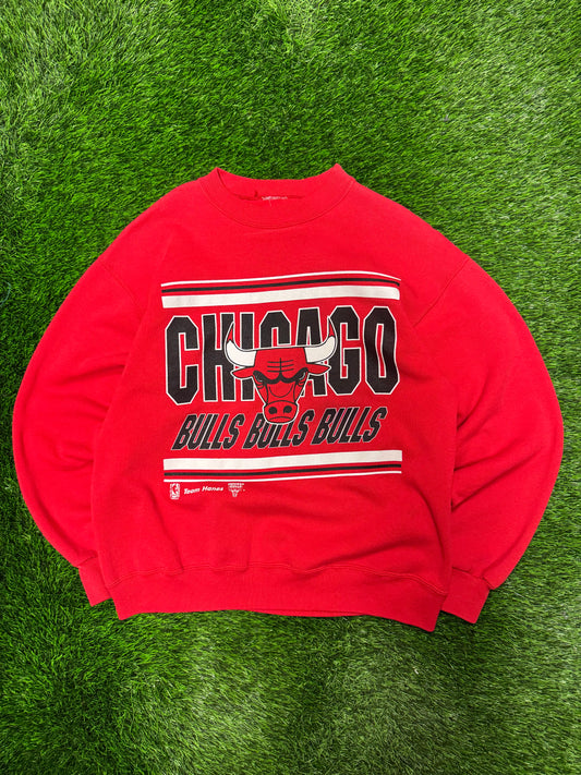 90s Chicago Bulls Vintage Team Hanes Crewneck (L)