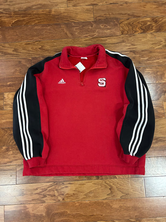 00s Adidas NC State (NCSU) Adidas 1/4th Zip Sweater (XL)