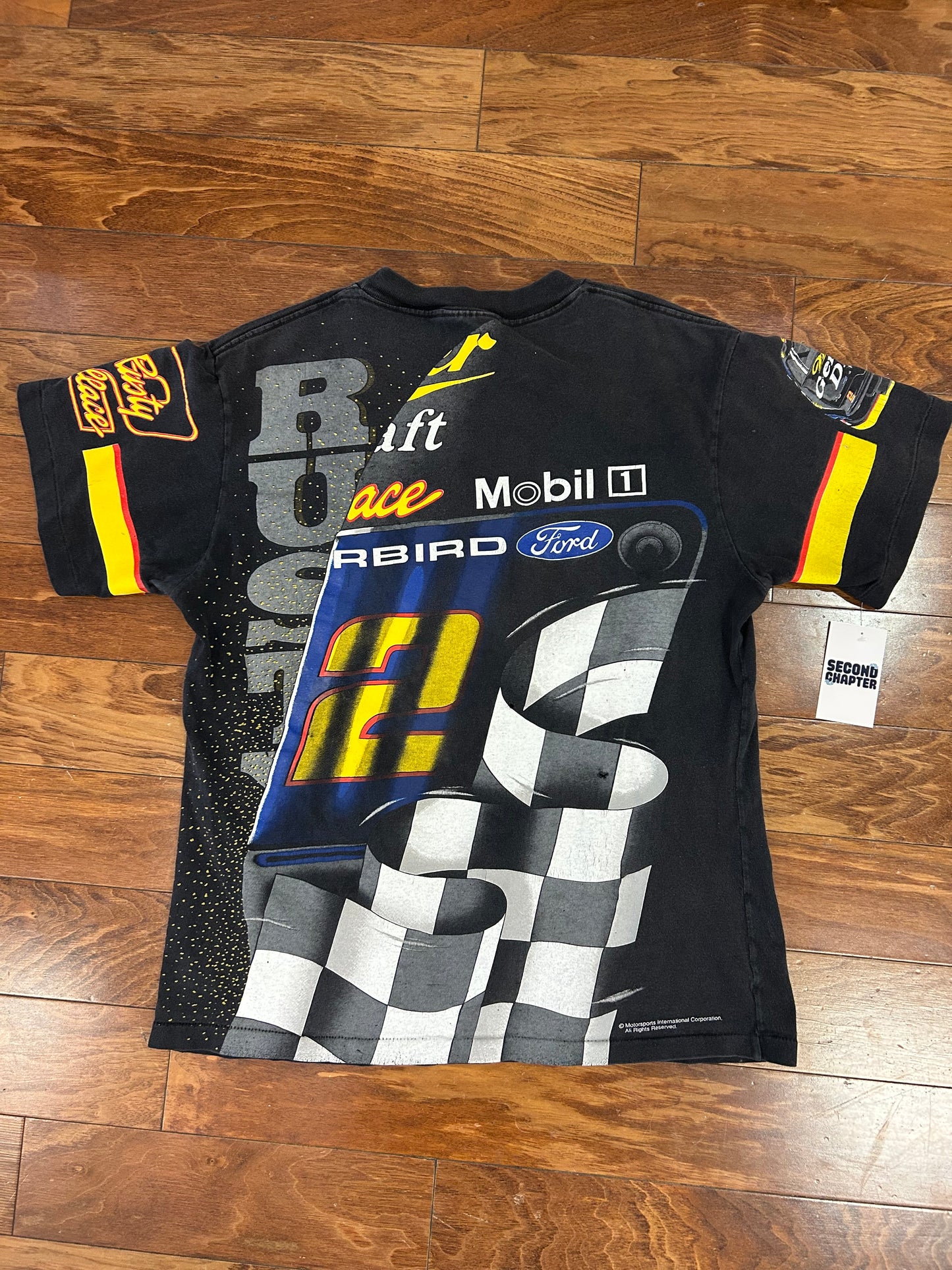 90s Miller Rusty Wallace Vintage Nascar AOP Tee (L)