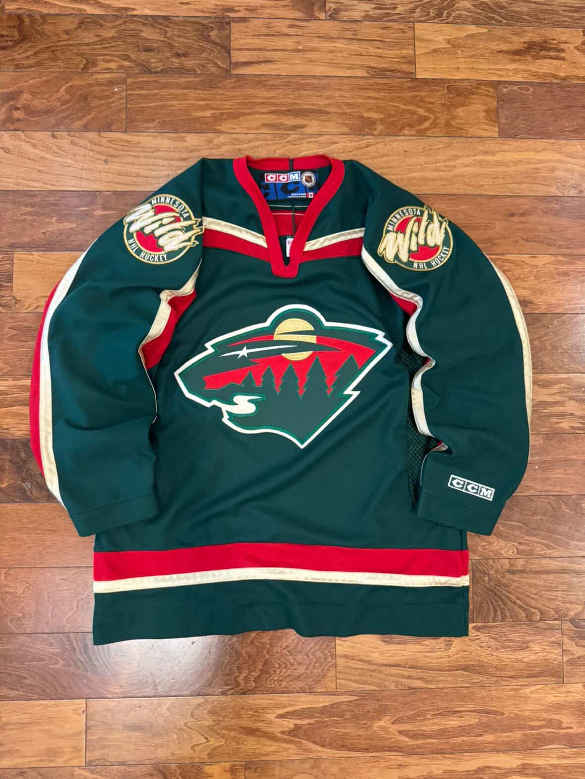 00s Minnesota Wild CCM Stitched Vintage NHL Green Hockey Jersey (L)