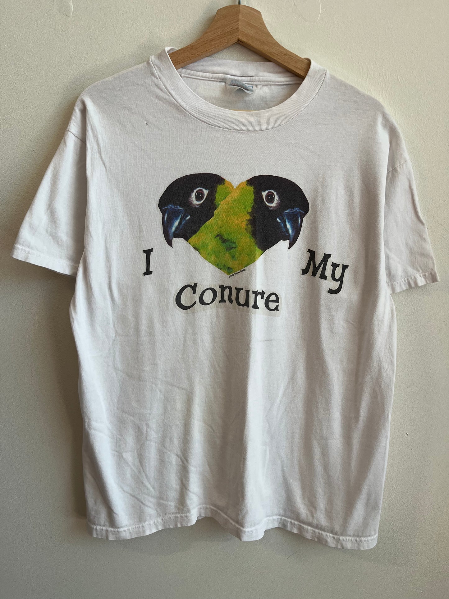 1998 I Love My Conure Bird Nature Tee (L)