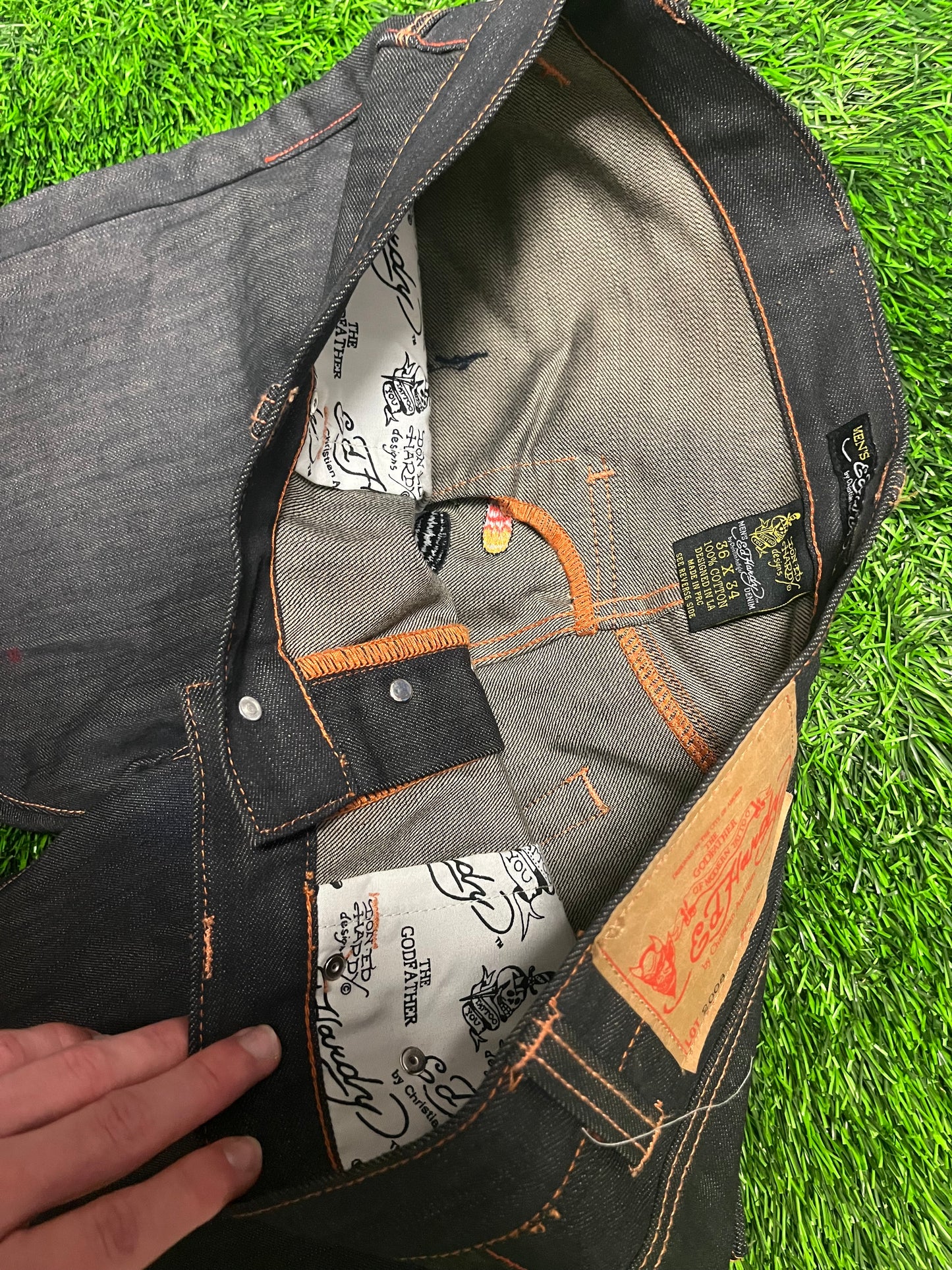 2008 Ed Hardy Christian Audigier Rhinestone Skull Jeans (36)