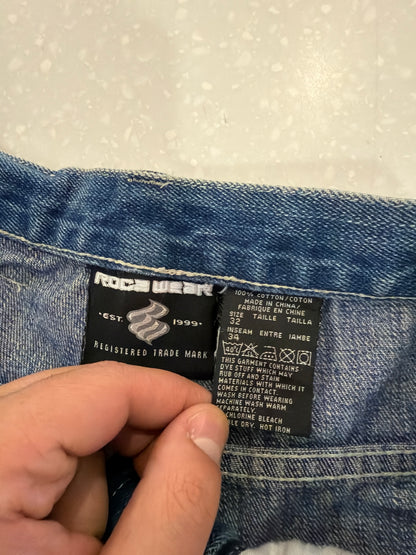 00s Rocawear Baggy Mid Wash Shorts (32)