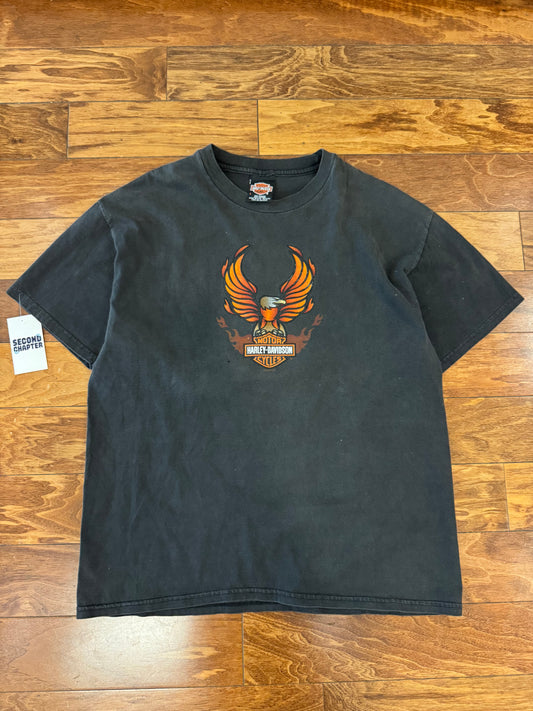 2000 Harley Davidson Flaming Eagle South Carolina Graphic Tee (L)