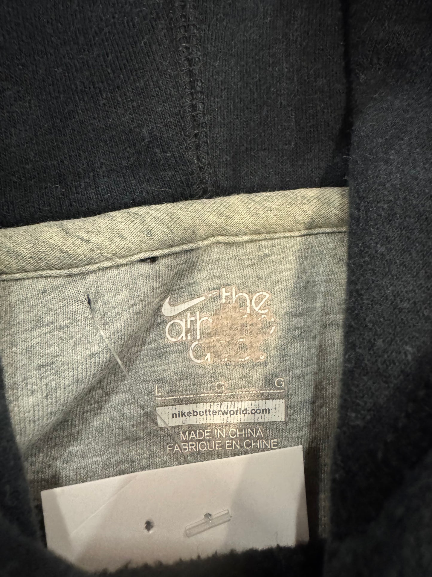 00s Nike Spell Out Swoosh Essential Black Hoodie (L)