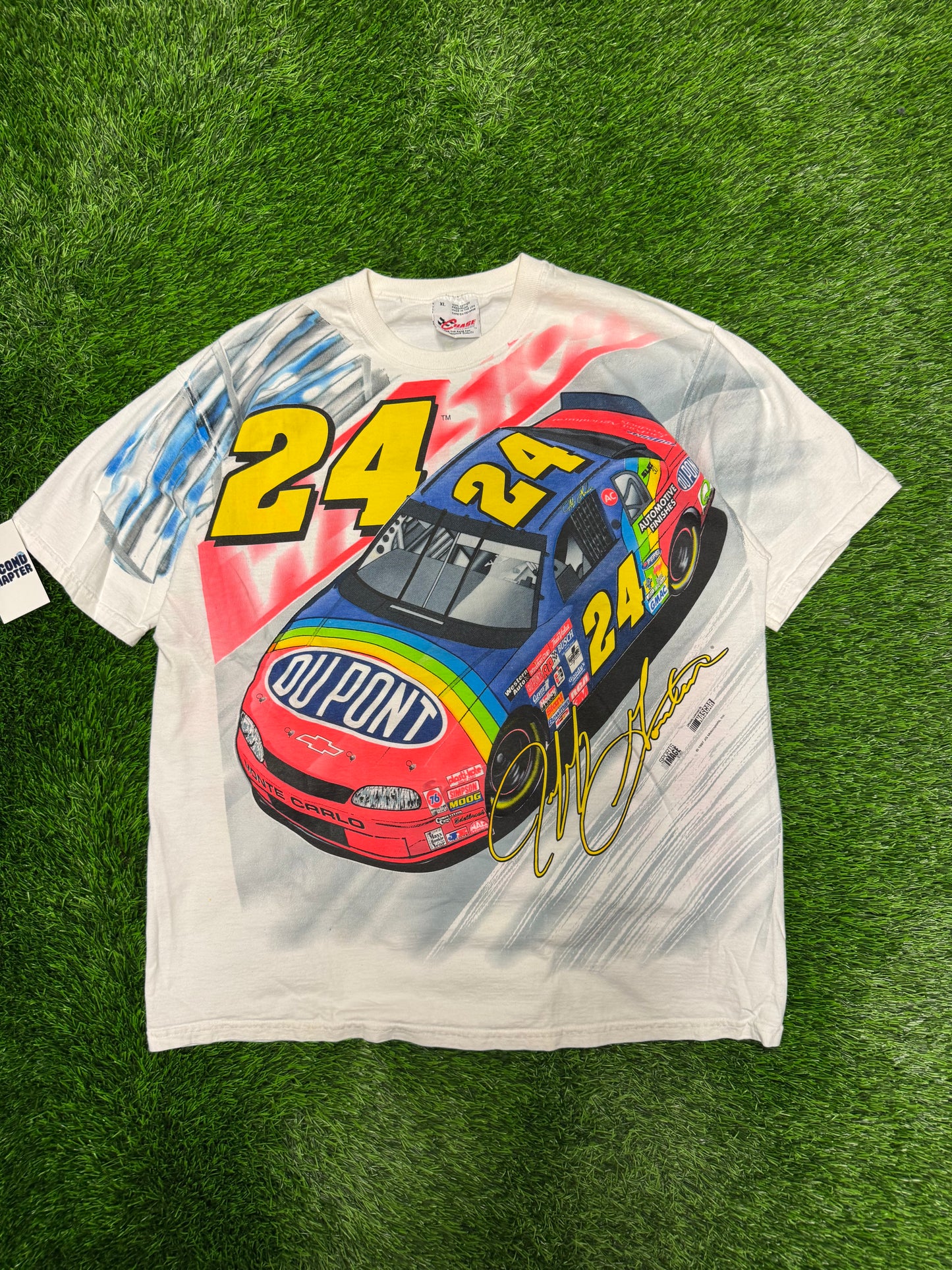 1997 Jeff Gordan Vintage Sports Image Rainbow AOP Tee (XL)