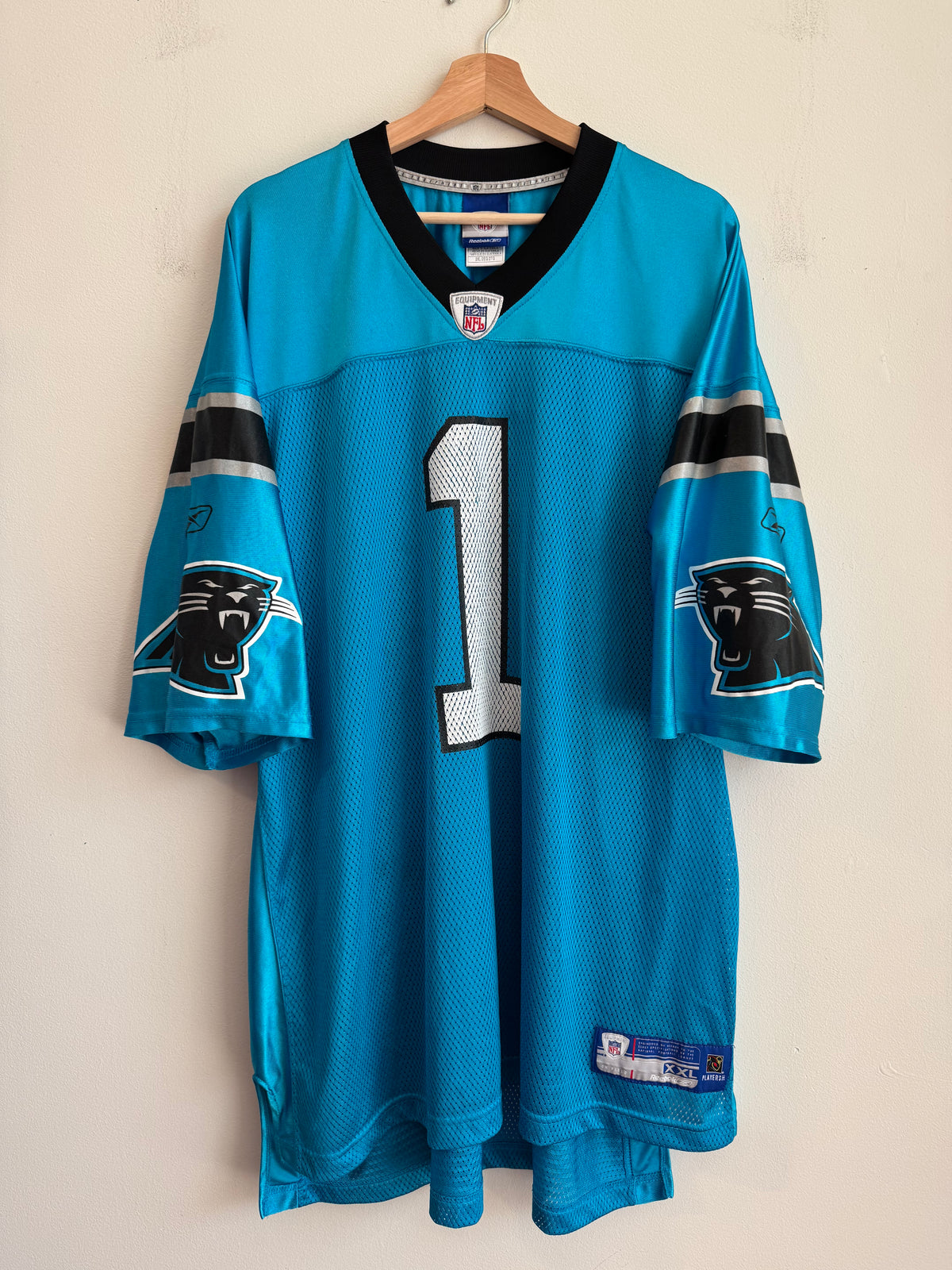 2010s Carolina Panthers Cam Newton Blue Rookie Reebok Jersey (XXL)