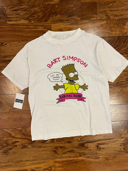 90s Bart Simpson Radical Dude Bootleg Distressed Tee (M)