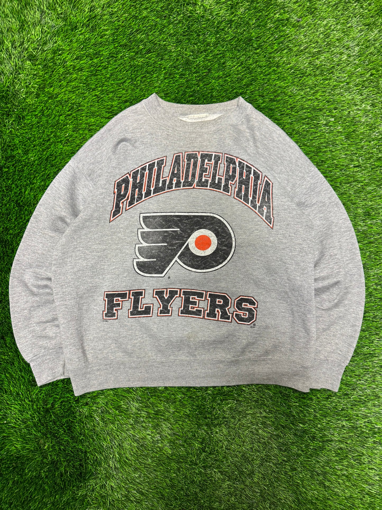00s Philadelphia Flyers Vintage NHL Spell Out Crewneck (XL)