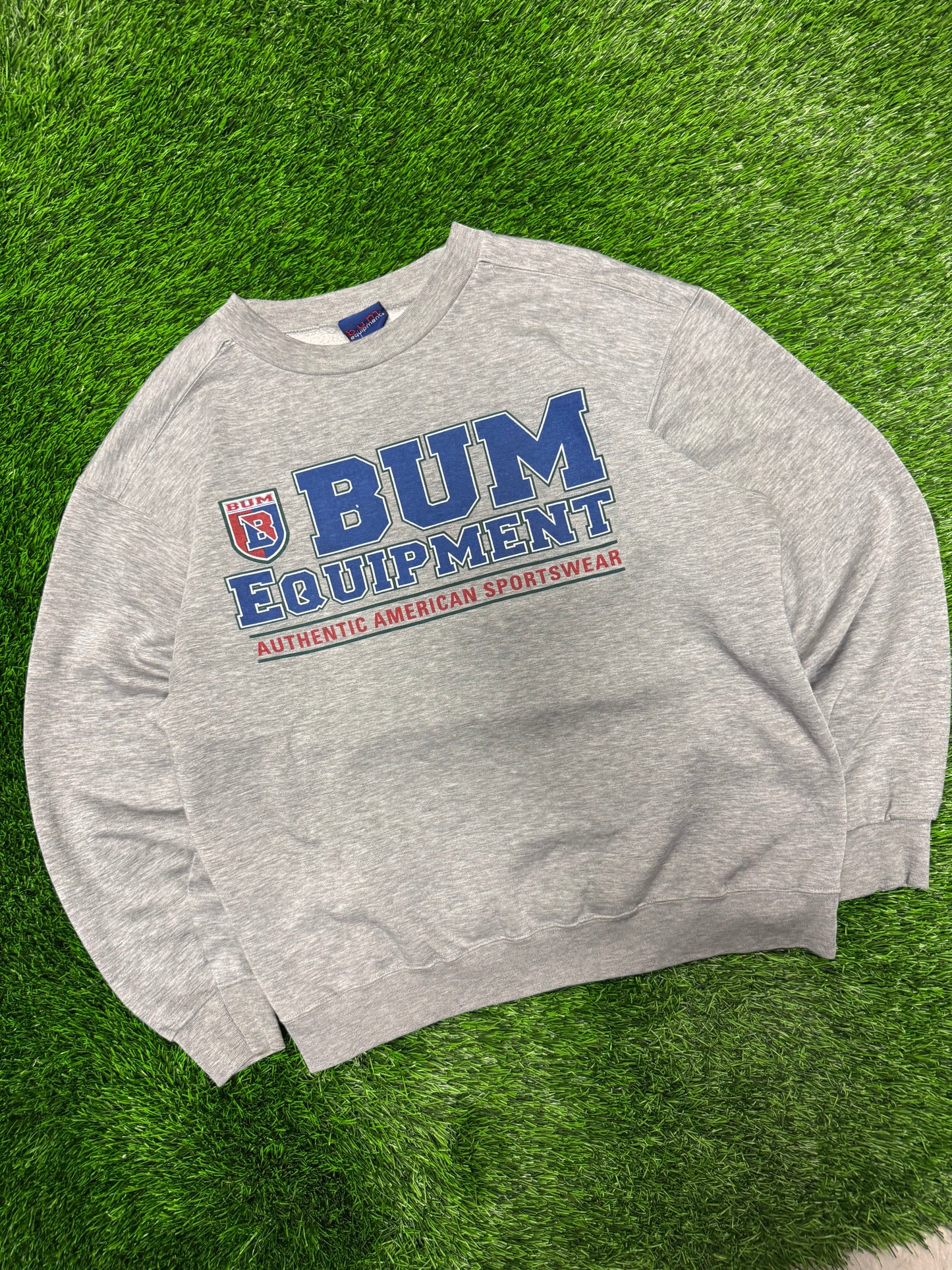 00s Bum Equipment Distressed Grey Crewneck (XL)