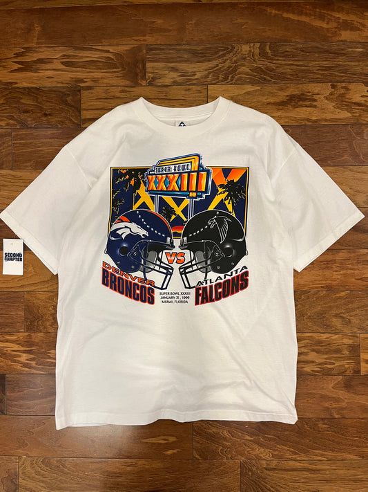 1999 Broncos v Falcons Super Bowl Tee (XL)