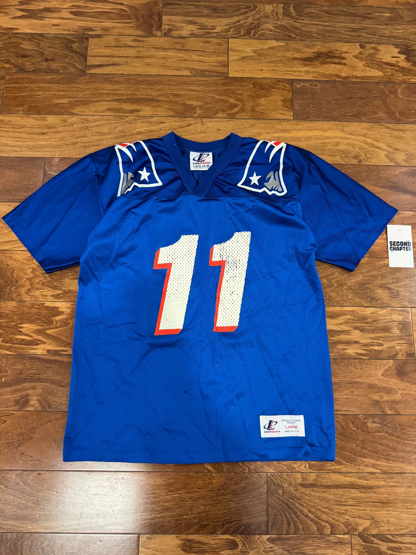 90s New England Patriots Drew Bledsoe #11 NFL Jersey (Youth L)