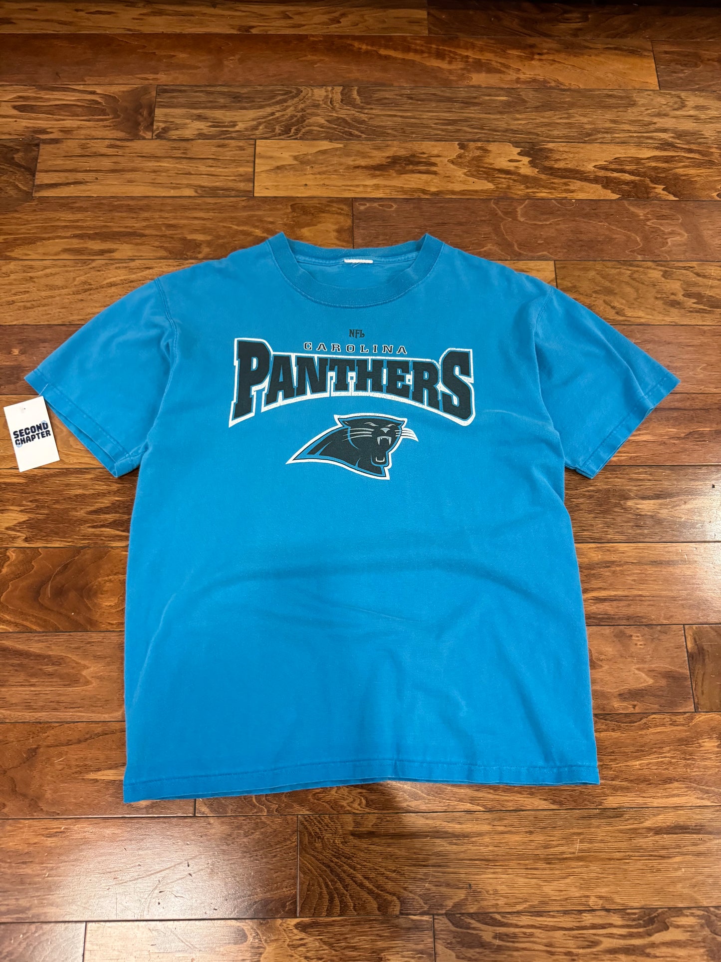 00s Carolina Panthers Blue Spell Out Tee (L)