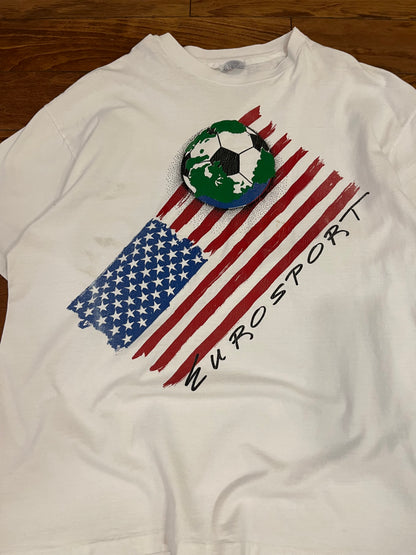 90s Eurosport Vintage Soccer World Cup Tee (XL)