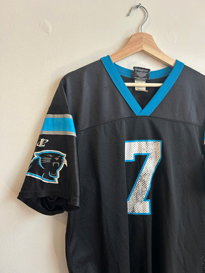 90s Carolina Panthers Steve Beuerlein Logo Athletic Jersey (Youth XL)
