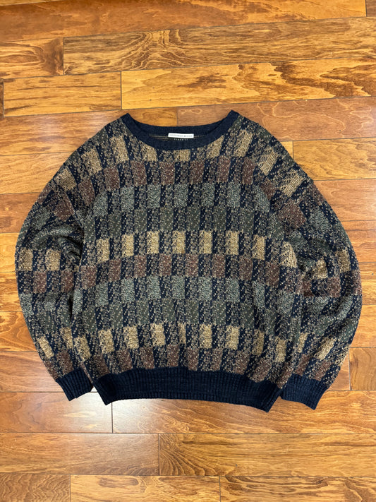 90s Geoffrey Beene Square Pattern Sweater (XL)