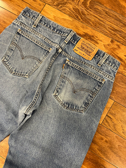 1997 Levi's 505 Orange Tab Blue Jeans (35 x 30)