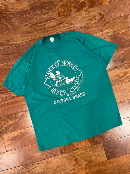 80s Mickey Mouse Beach Club Green Tee (M)