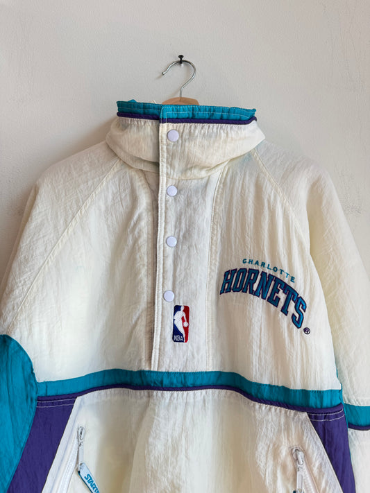 90s Charlotte Hornets Vintage Starter White Puffer Jacket (S)
