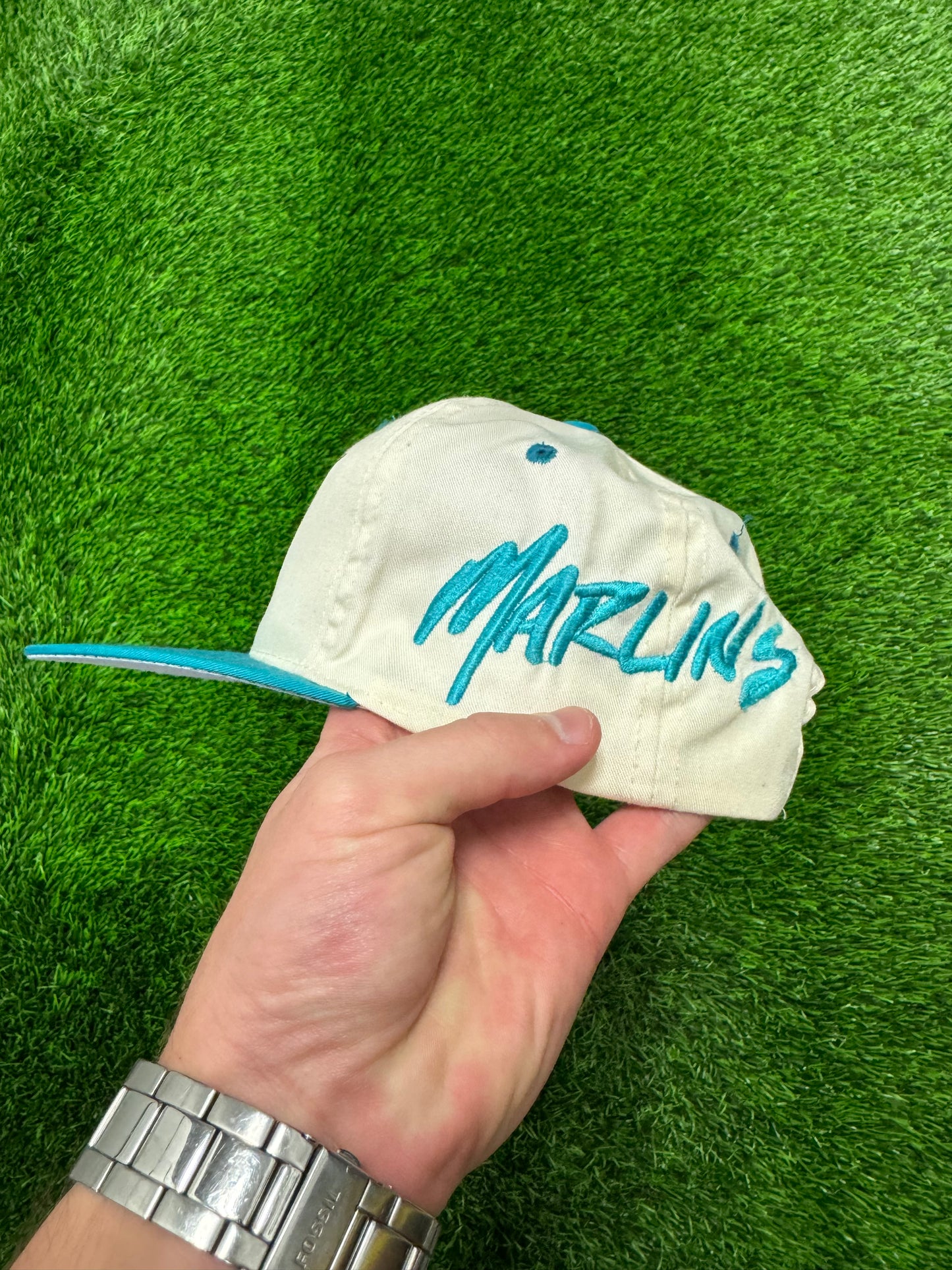 90s Florida Marlins Taz Looney Tunes Vintage Youth Snapback Hat (Youth OS)