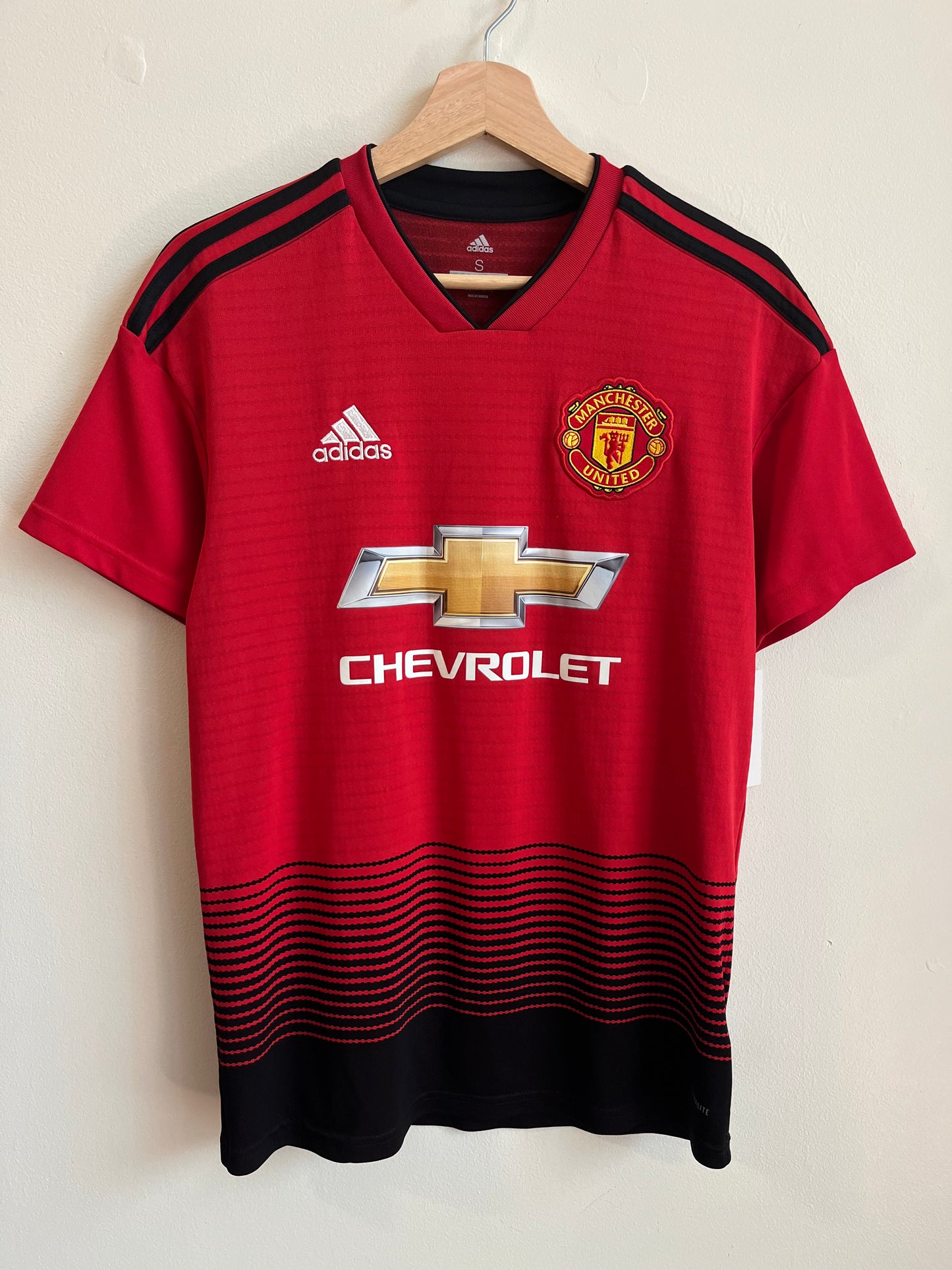 2018 Manchester United Home Kit Adidas Soccer Jersey (S)