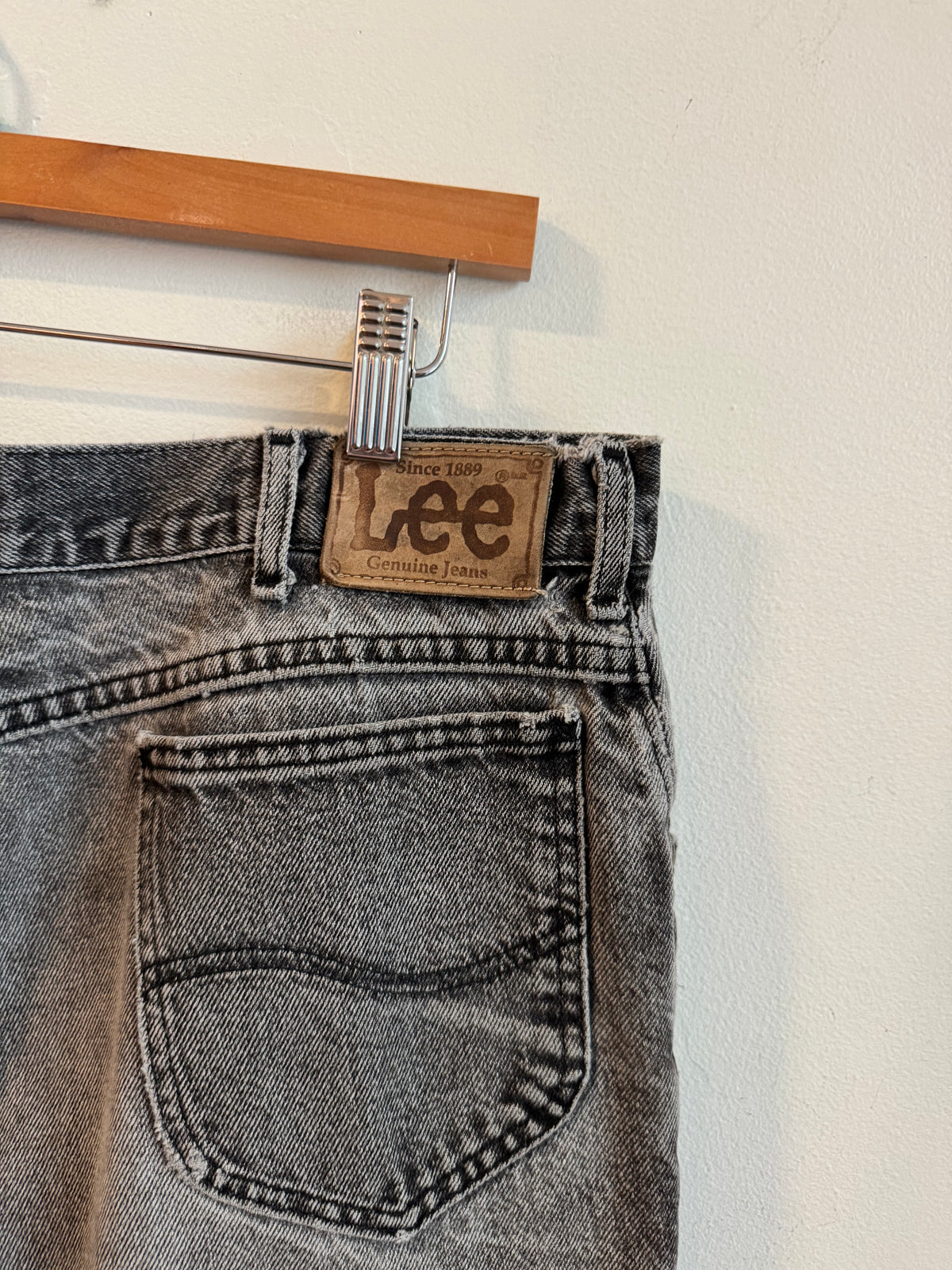 90s Lee Faded Black Distressed Shorts (36)