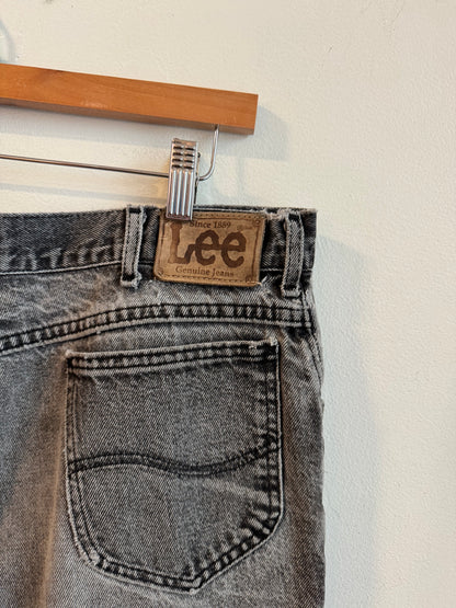 90s Lee Faded Black Distressed Shorts (36)
