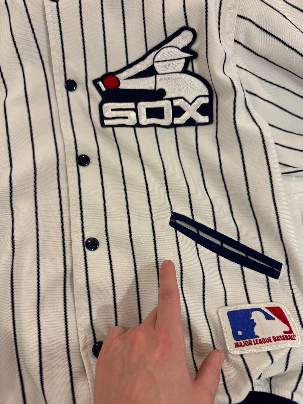 80s Chicago White Sox Vintage Pinstripe Coach Jacket (M)