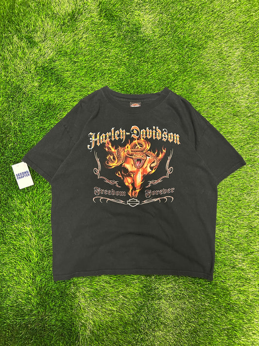 2008 Harley Davidson Snake & Flames Conrad's Illinois Tee (XL)