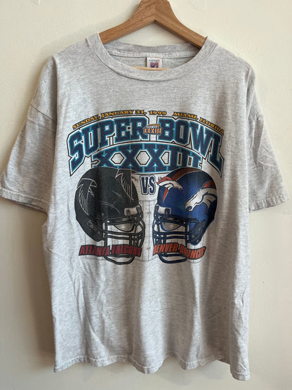 1999 Falcons vs Broncos NFL Super Bowl Tee (XL)
