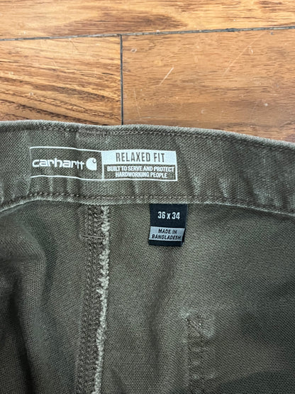 2010 Carhartt Olive Carpenter Pants (36)