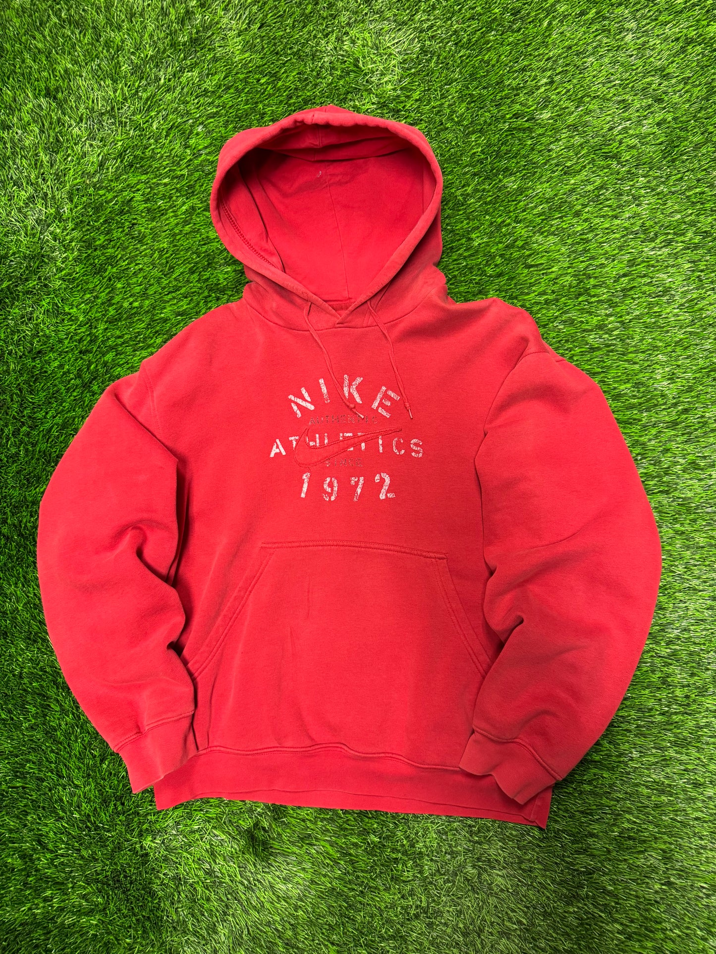 90s Nike Center Swoosh/SO Red Hoodie (M)