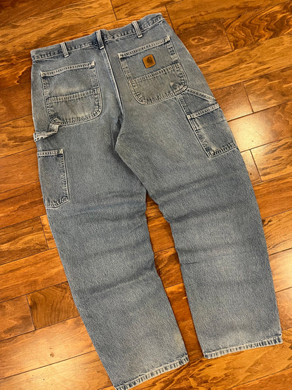 Carhartt Light Wash Carpenter Jeans (34 x 32)