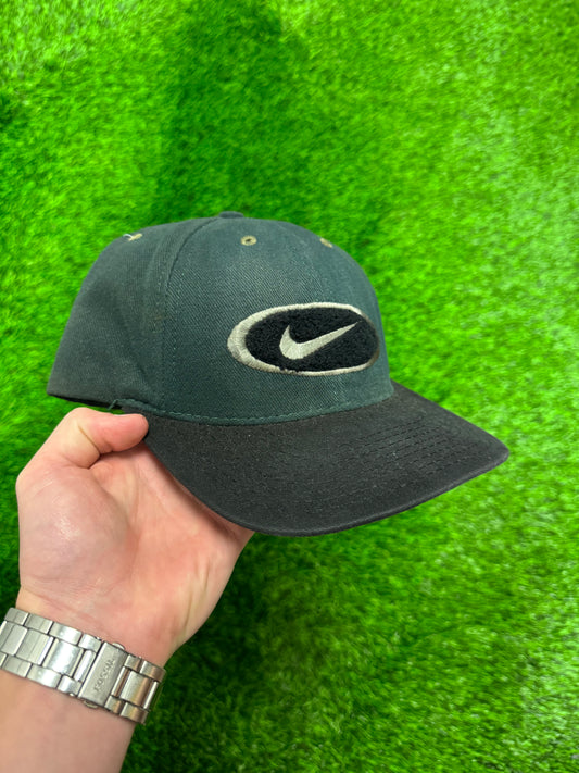 90s Nike Swoosh Green Embroidered Adjustable Hat (OS)