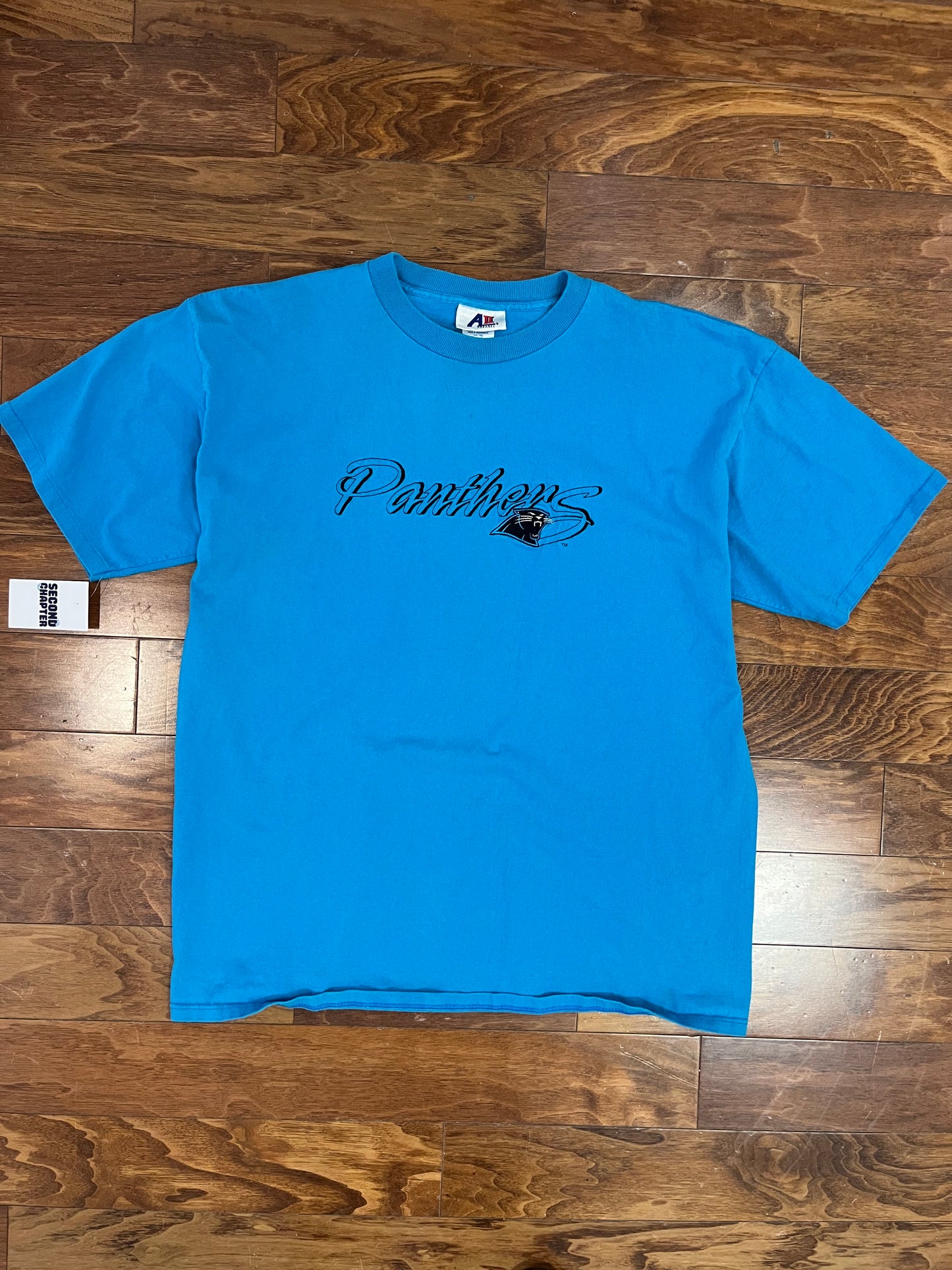 90s Carolina Panthers Embroidered Spell Out Tee (XL)